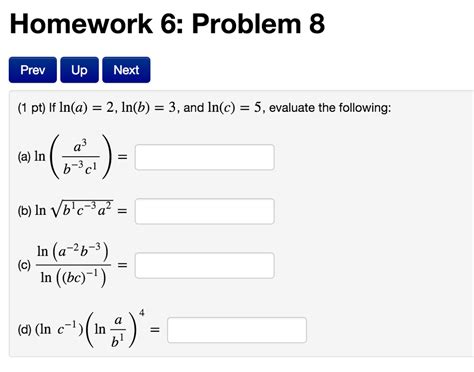 Solved If Ln A Ln B And Ln C Evaluate The Chegg Com