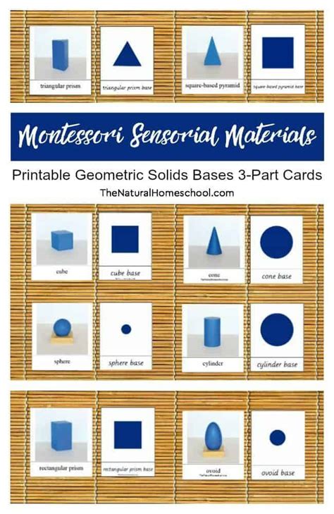 Montessori Sensorial Materials Printable Geometric Solids Bases 3
