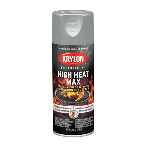 Krylon High Heat Satin Aluminum Spray Paint Net Wt 12 Oz In The