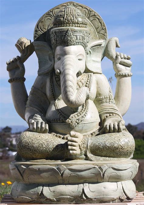 Sold Stone Ganesh Garden Sculpture 39 96ls294 Hindu Gods And Buddha