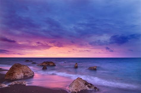 Sunset Ocean Water Rock Beach K Hd Nature K Wallpapers Images Backgrounds Photos And Pictures
