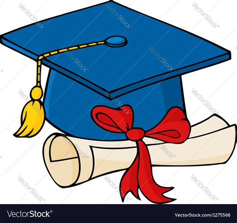 Graduate Blue Cap With Diploma Royalty Free Vector Image