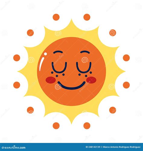 Isolated Colored Happy Sun Emote Vector Stock Vector Illustration Of