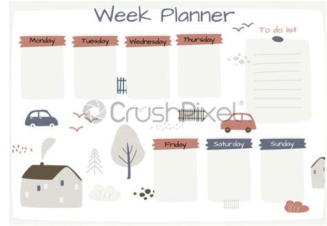 Scandinavian Week Planner Template Organizer And Schedule With Notes