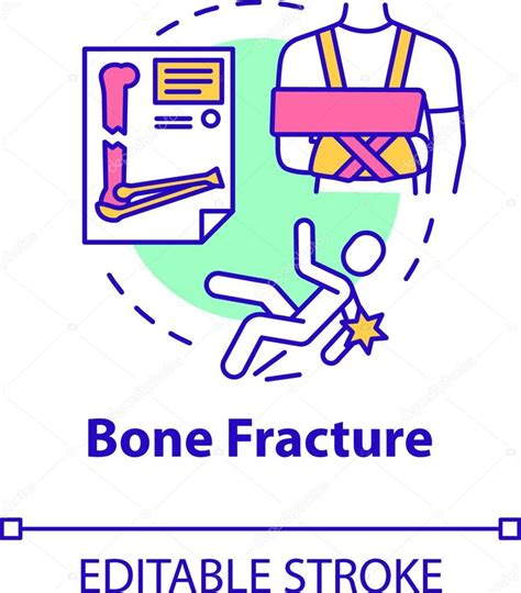Fractura ósea Lesión De Cartílago Icono Del Concepto De Trauma