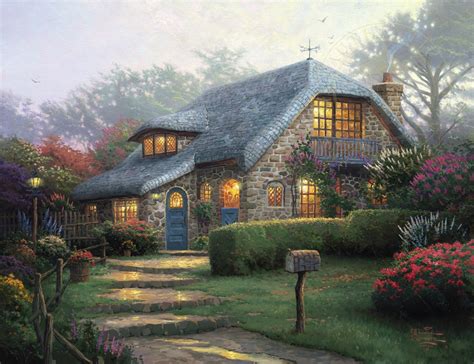 Lilac Cottage Limited Edition Canvas Thomas Kinkade Studios