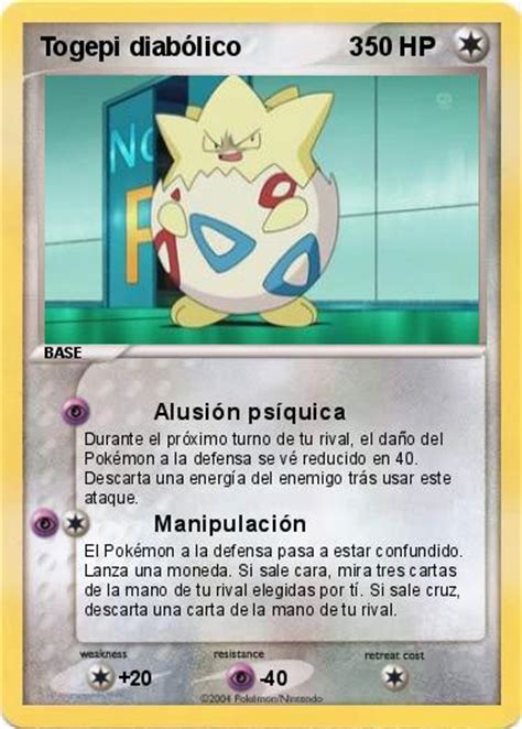Below is a compiled list of prices and values. Pokémon Togepi diabolico 3 3 - Alusión psíquica - My Pokemon Card