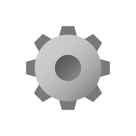 Settings Gear Icon Vector In Silver Flat Style 10268630 Vector Art At