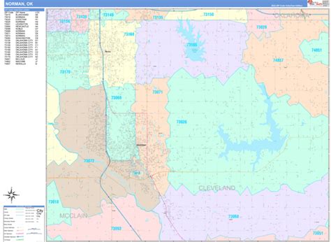 Norman Oklahoma Wall Map Color Cast Style By Marketmaps Mapsales
