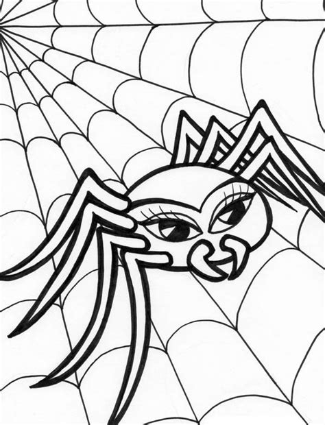 Senin, 17 juni 2019 coloring page arachnids. Beautiful Spider Walking On Spider Web Coloring Page ...