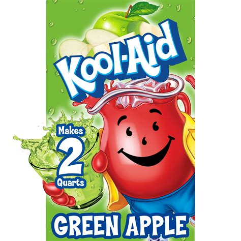 Kool Aid Unsweetened Green Apple Artificially Flavored Powdered Soft Drink Mix 0 22 Oz Packet