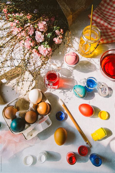 Colouring Easter Eggs By Stocksy Contributor Marija Savic Stocksy