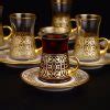 Noor Ala Gold Painted Arabic Style Tea Set FairTurk Com