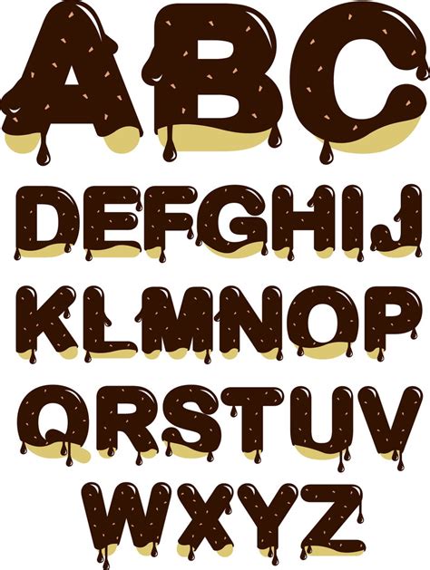 Chocolate Alphabet Svg Dripping Letters Svg Chocolate Donut Etsy