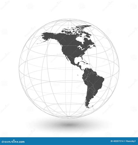 North And South America Map Background Vector Stock Vector