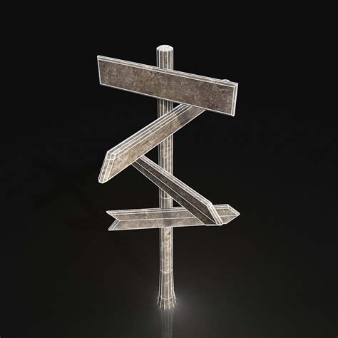 Wooden Road Sign Customizable 3d Model By Enterables