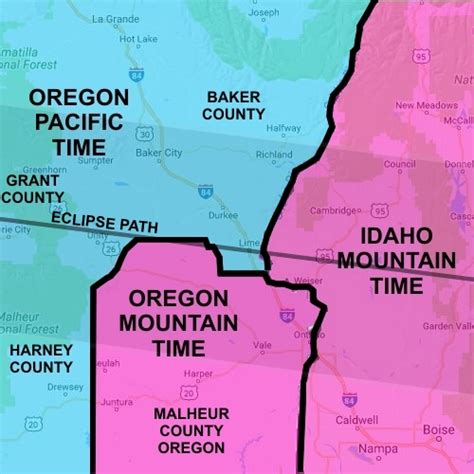 Pacific Time Zone Map Idaho