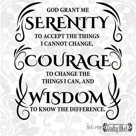 Serenity Prayer Serenity Courage Wisdom Svg Pdf Png Digital File
