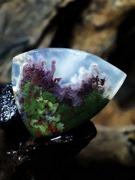 Indonesian Moss Agate | Minerals and gemstones, Crystals and gemstones