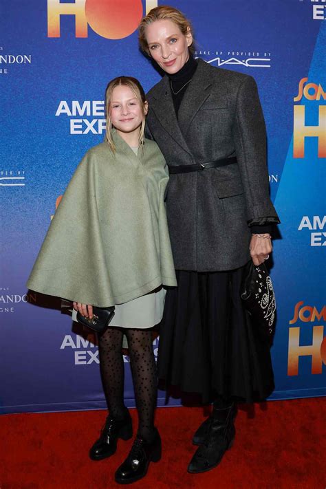 uma thurman and daughter attend some like it hot broadway opening photo