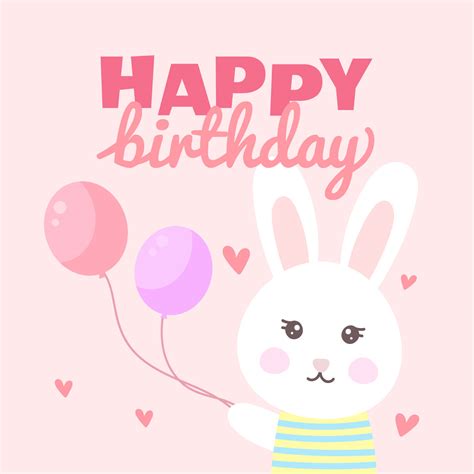 Happy Birthday Bunny 545516 Vector Art At Vecteezy