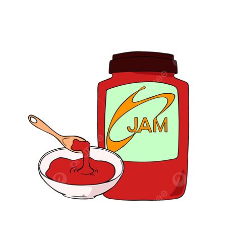 Strawberry Jam Clipart Transparent Background Cartoon Style Strawberry