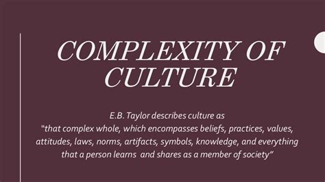 Complexity Of Culture