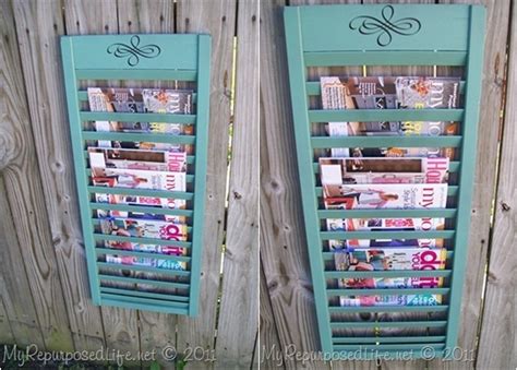 Magazine Rack 9 Brilliant Shutter Upcycling Ideas