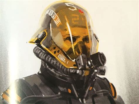 A Painting Of A Man Wearing A Yellow Helmet