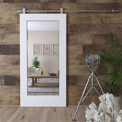 No barn door is complete without accompanying hardware. Urban Woodcraft Painted White Prefinished Mirror Pine Barn ...