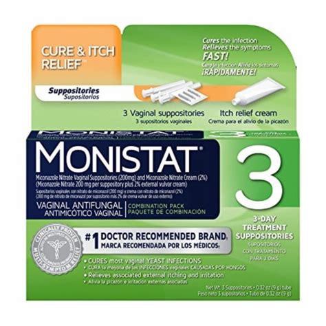 Monistat 3 3 Day Vaginal Antifungal Dual Action Treatment System Pack