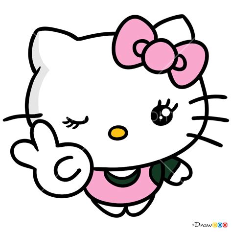 Hello Kitty Drawing Step By Step