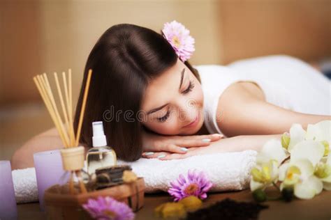 Beauty Treatments Spa And Relaxation Rest On The Massage Table After The Massage Aroma Oil