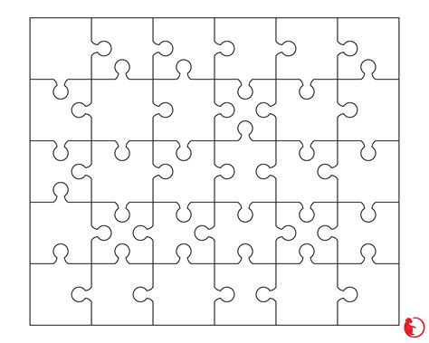 6 Piece Puzzle Template