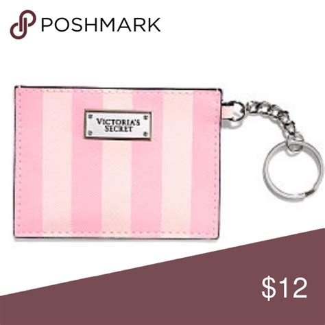 Victorias Secret Zipper Bag Classic Pink Stripe New Victoria Stripe