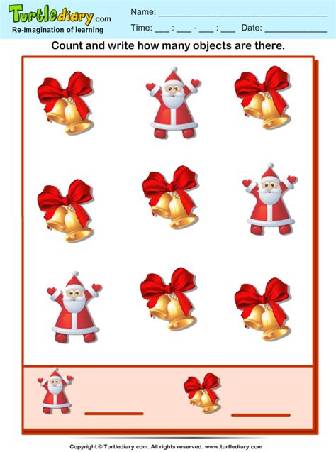 Count How Many Santa Are There Worksheet Turtle Diary