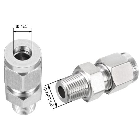 Compression Tube Fitting 18 Npt Male X Ф14 Tube Od With Double Ferrules 714998809834 Ebay