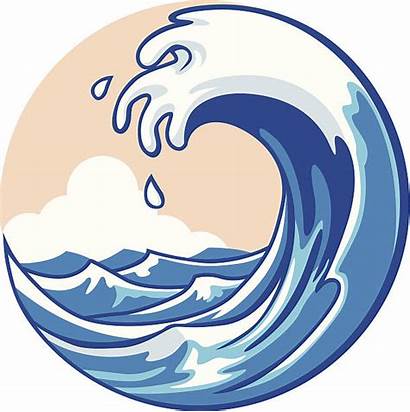 Wave Ocean Vector Tsunami Clip Circle Illustration
