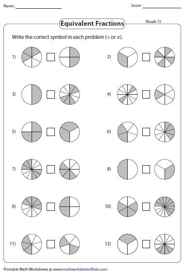 Musa october 2, 2017 worksheets no comments. Equivalent Fraction Worksheets | Math fractions worksheets ...