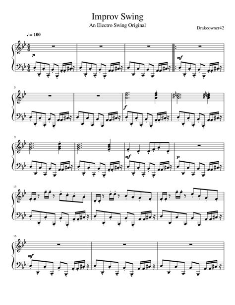 Swing down chariot w the blind boys of alabama 121705 capo ii. Improv swing Sheet music for Piano | Download free in PDF or MIDI | Musescore.com