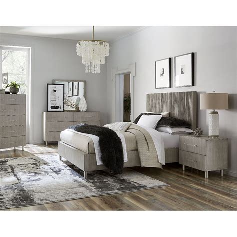 Emily black contemporary 7 piece queen bedroom set. Modern Mist Gray 4 Piece Queen Bedroom Set - Argento | RC ...