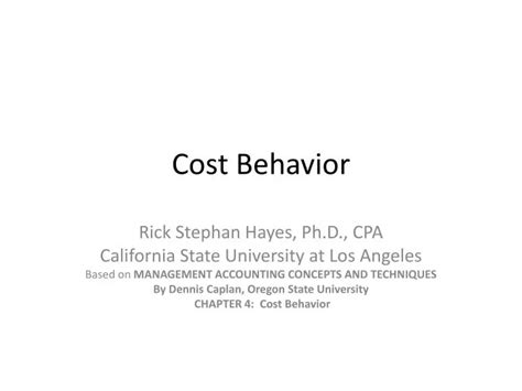 Ppt Cost Behavior Powerpoint Presentation Free Download Id248871
