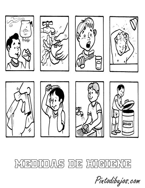 Pinto Dibujos Medidas De Higiene Para Colorear Higiene Para Niños