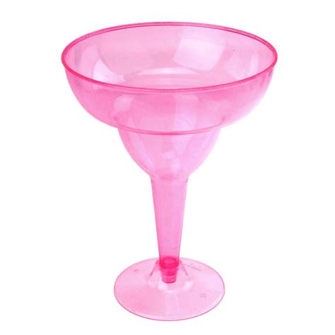Plastic Margarita Glass Cups 6 Inch 6 Piece Fuchsia