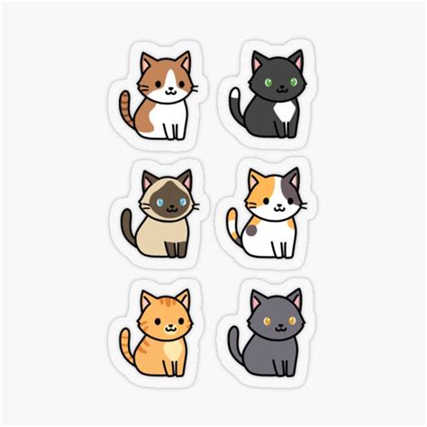 Cats Sticker For Sale By Littlemandyart Redbubble