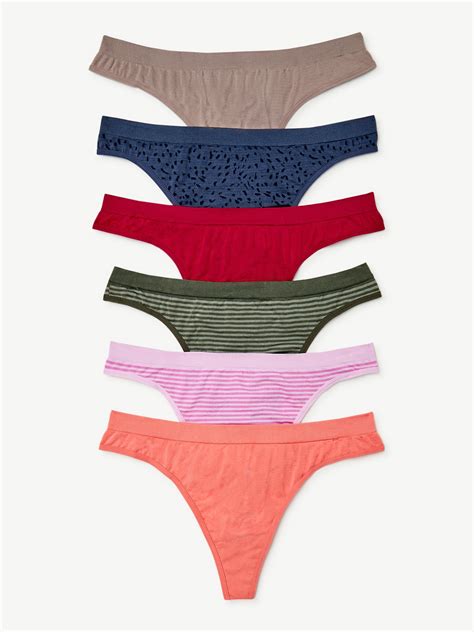 Joyspun Womens Seamless Thong Panties 6 Pack Sizes Xs To 3xl