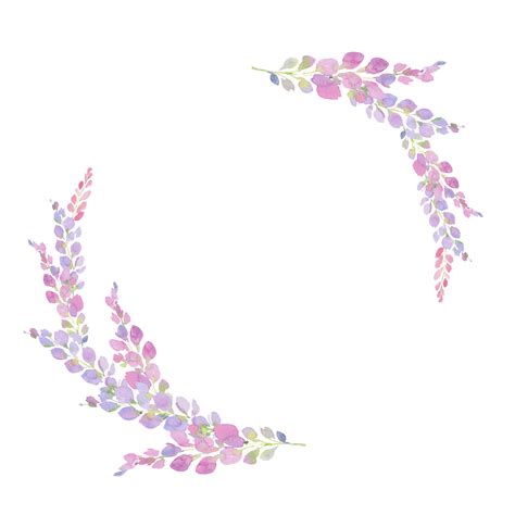 Free Pink And Purple Wisteria Frame Branches And Flowers Watercolor