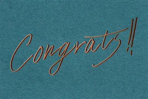 Elegant Congrats Cursive Calligraphy Psd Typography Premium Image By