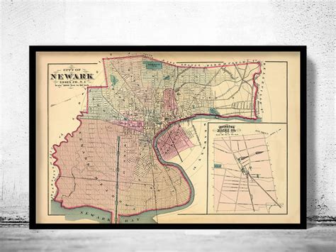 Old Map Of Newark New Jersey 1872 Vintage Maps And Prints