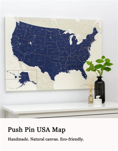 Push Pin Usa Map Travel Map Pin Board Usa Map Wall Art Etsy Push